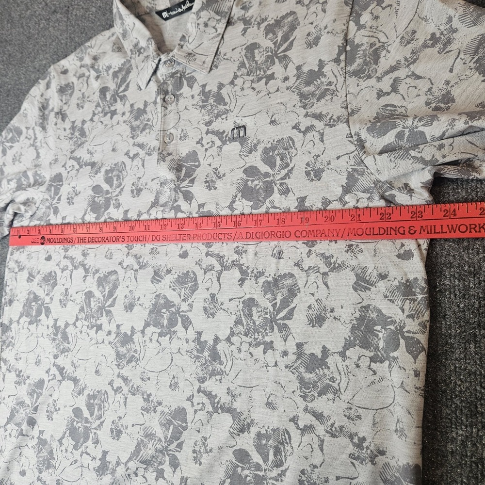 Travis Mathew Men's Golf Polo Shirt Size XL Gray Floral Sports Preppy Athleisure - Picture 4 of 6